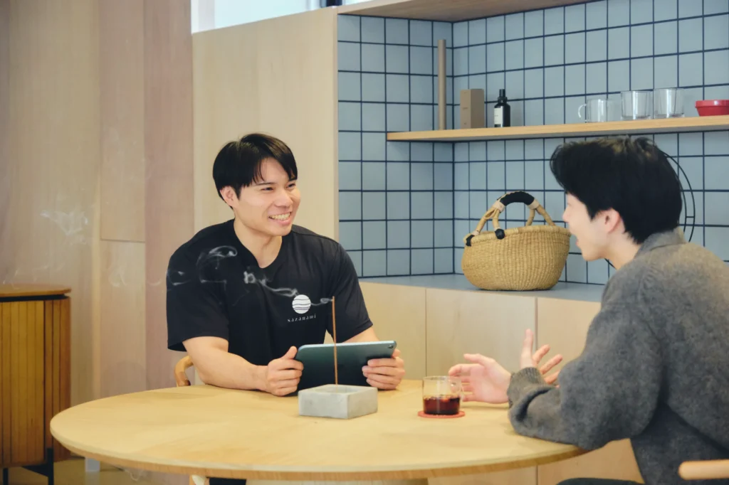 sazanamiでの体験トレーニング、カウンセリングの様子